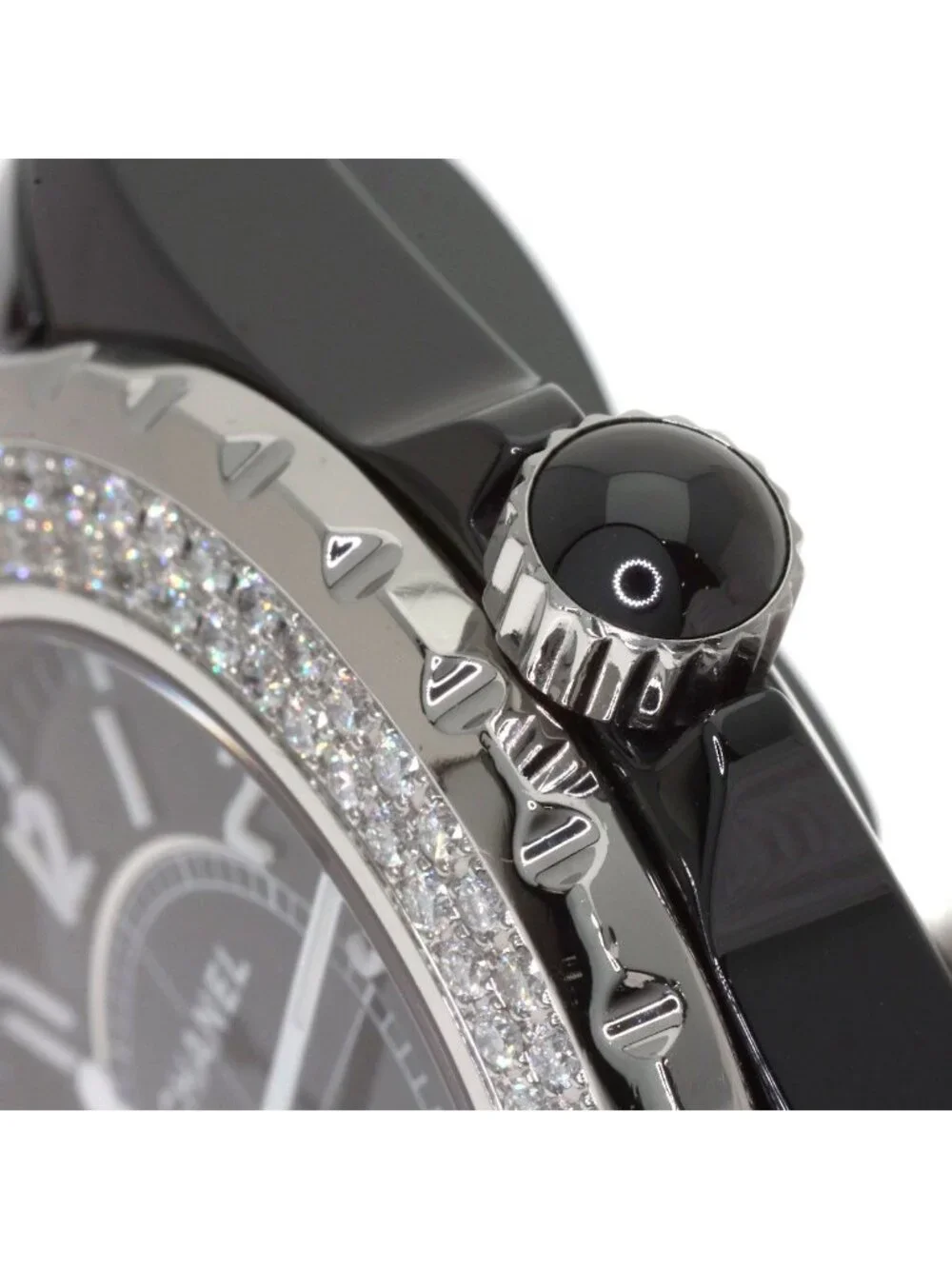 Chanel 38 2 Heavy Diamond Bezel Watch Ceramic